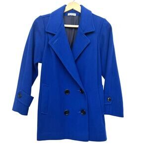 Vintage Michelle Stuart Petite Wool Peacoat - Royal Blue - Size Petite Small